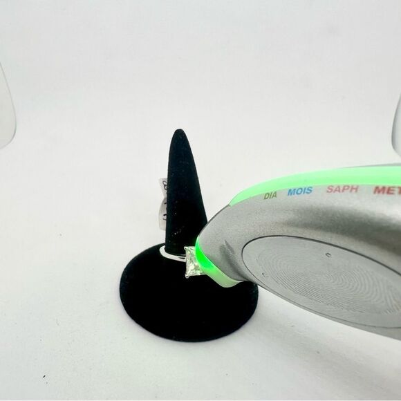 4 Carat Princess Cut Moissanite Ring 18k White Gold Finish Wedding Anniversary - Picture 3 of 12